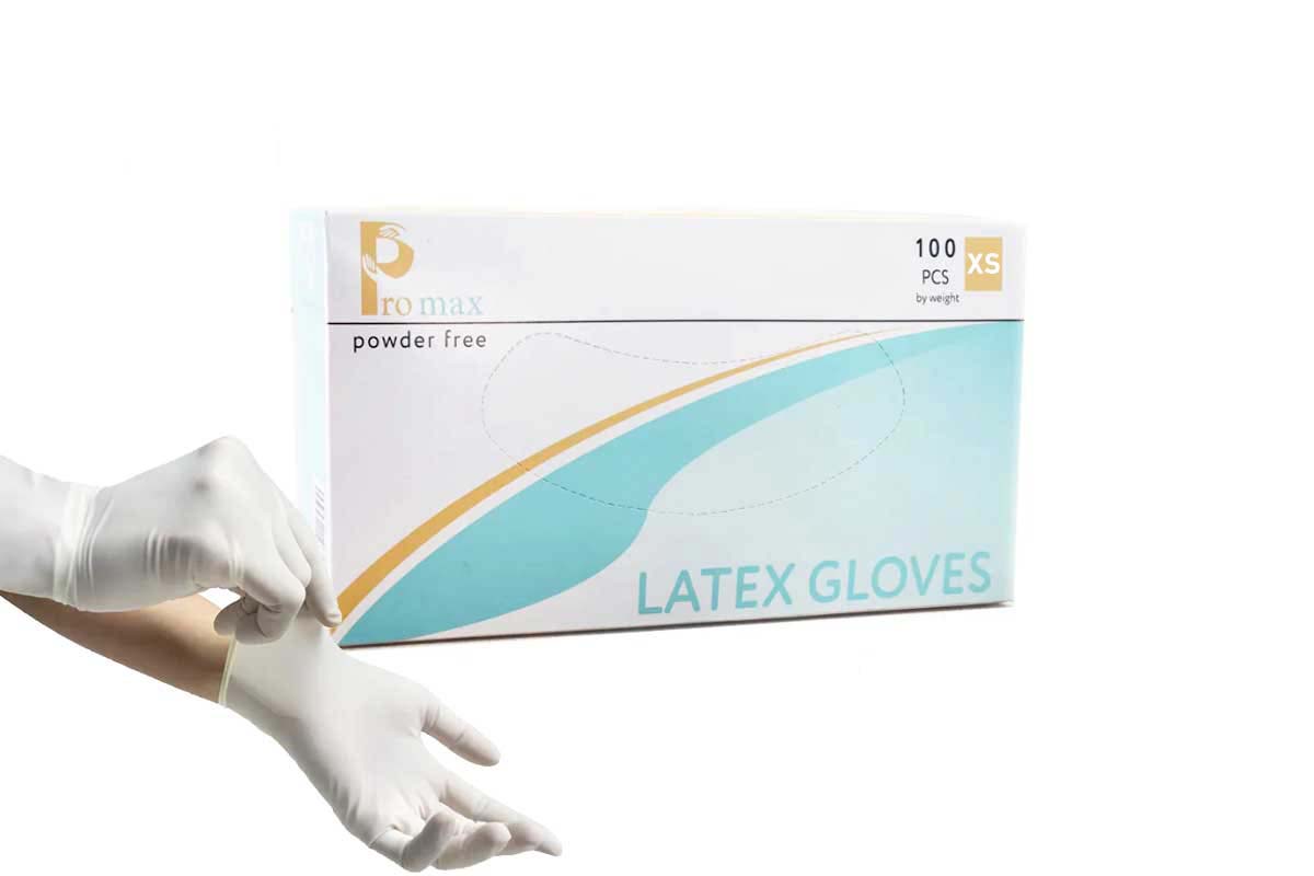 Promax powder free latex gloves size x small 100 pcs | Lifecare